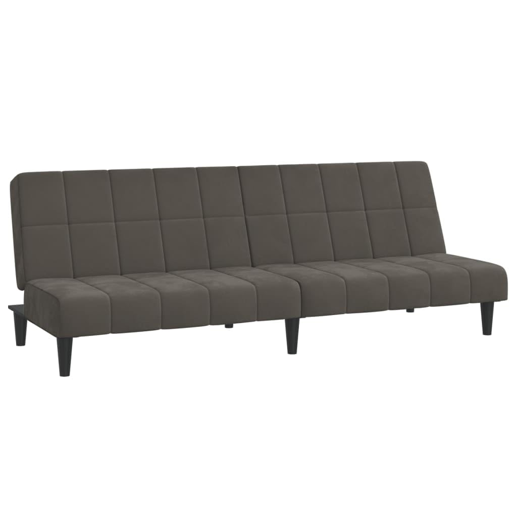 vidaXL 2-Seater Sofa Bed in Dark Gray Velvet - Convertible Loveseat Sleeper for Living Room, Home Office, or Studio